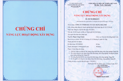 Chứng chỉ xây dựng